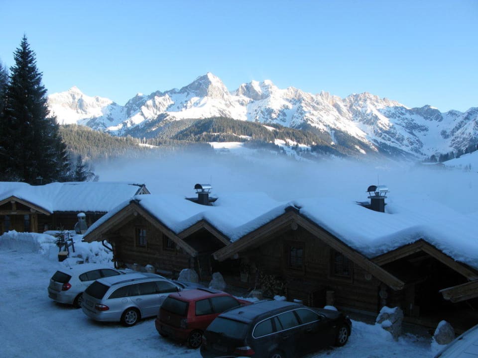 Ausblick am Morgen Hüttendorf Maria Alm