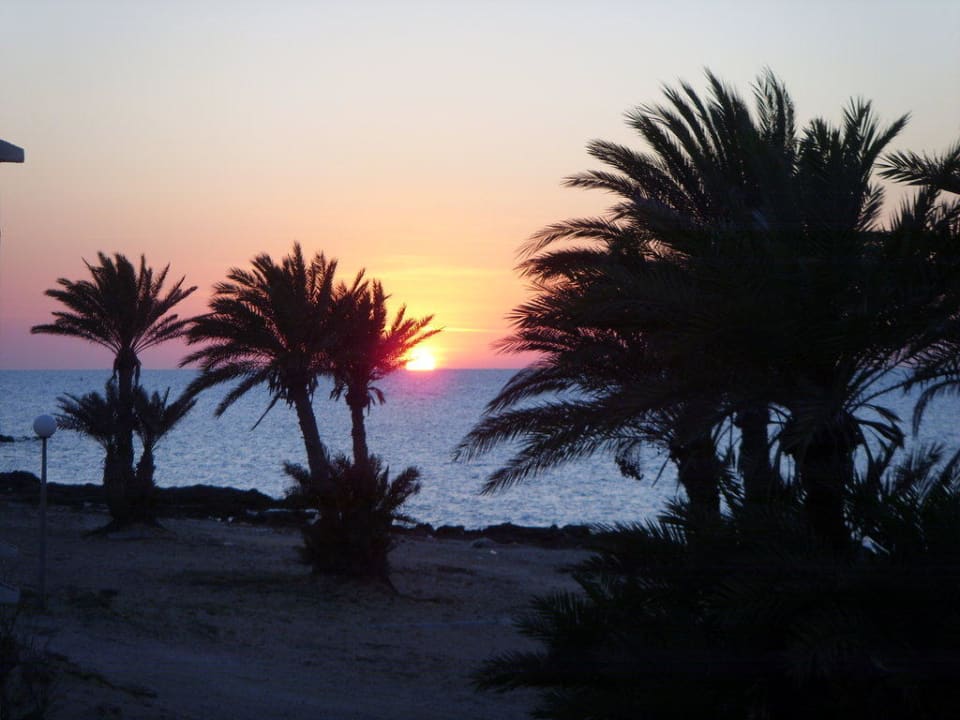 Sonnenaufgang von der Bungalowterrasse Hotel El Mouradi Djerba Menzel