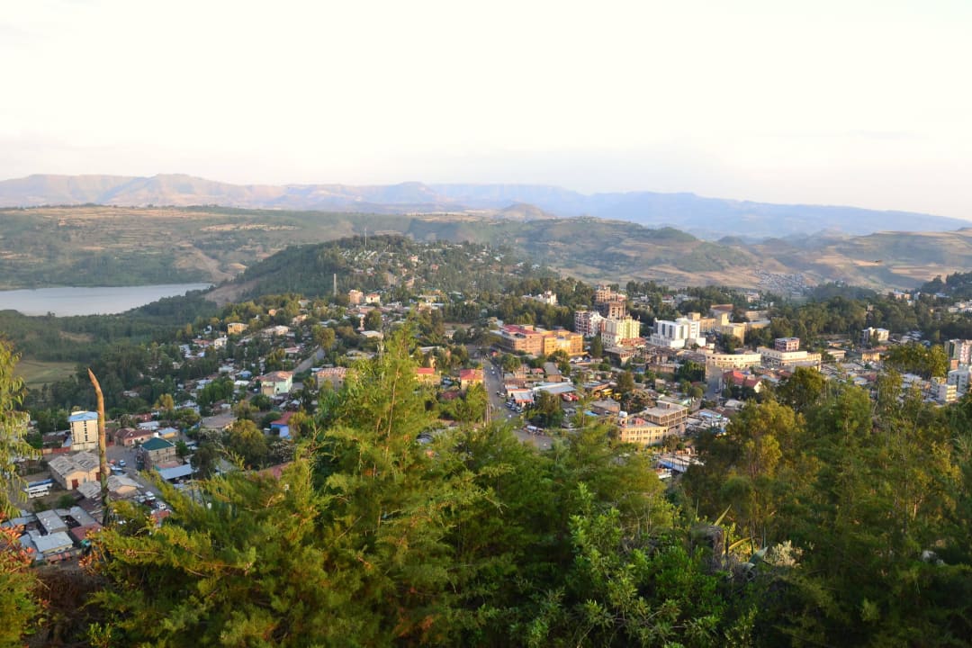 Blick auf Gondar Hotel Goha