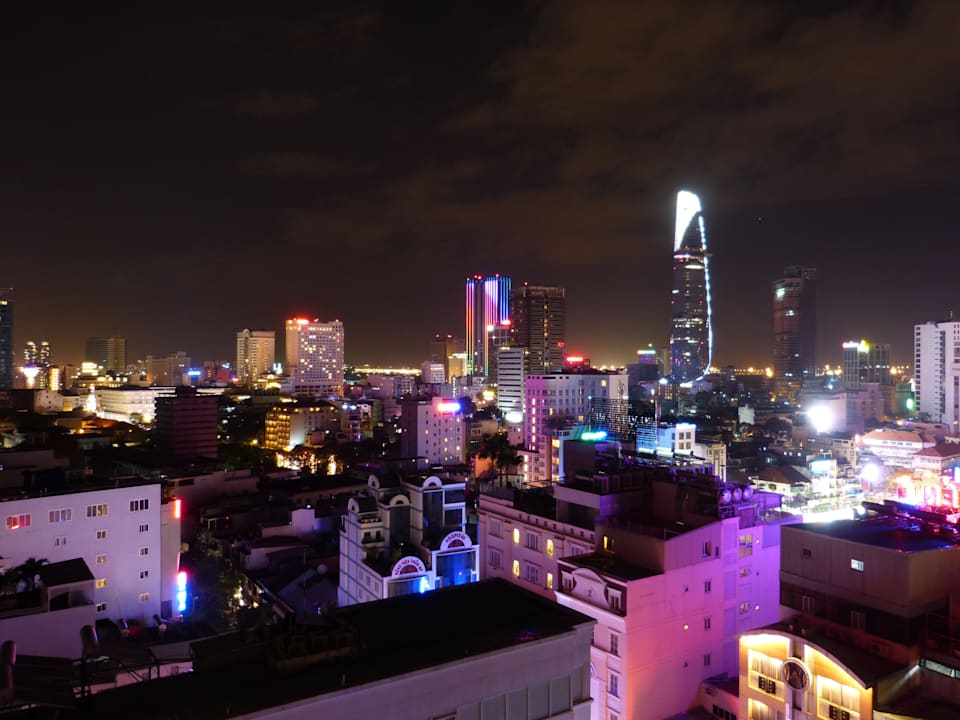 Ausblick nachts Hotel Golden Central Saigon