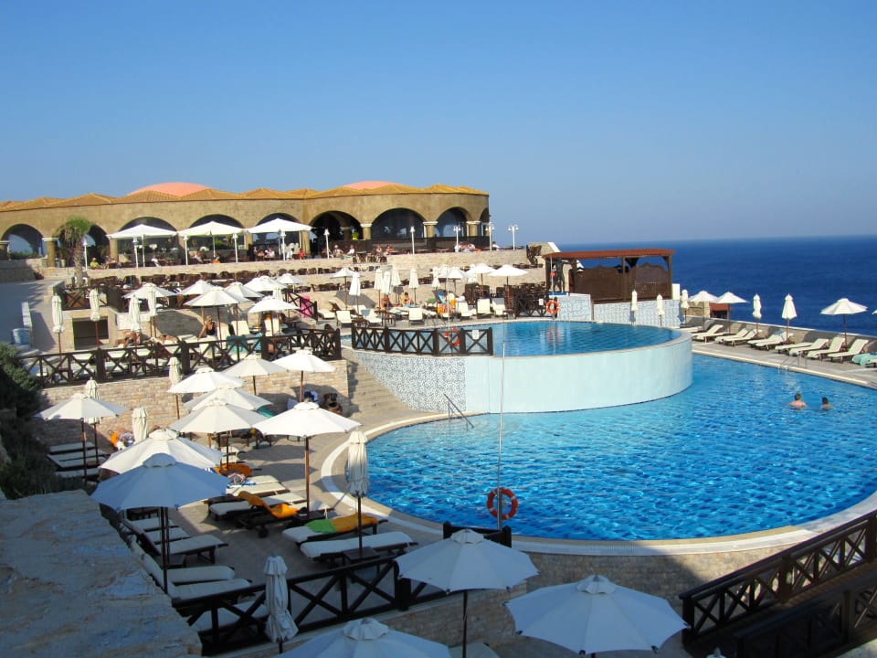 Rundumblick Pool Hotel Kalithea Horizon Royal