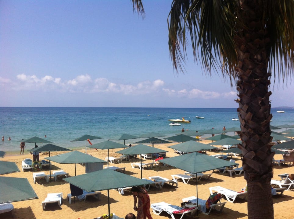 Blick zum Strand aus der Strandbar heraus Hotel Antik Garden & Antik Butik