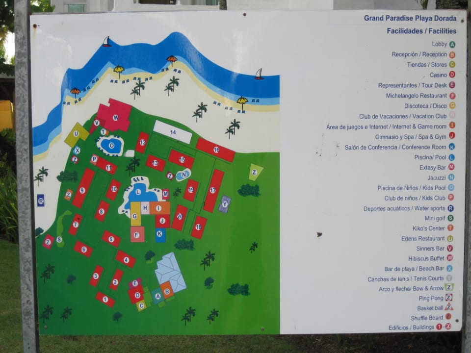 Infotafel Hotel Grand Paradise Playa Dorada