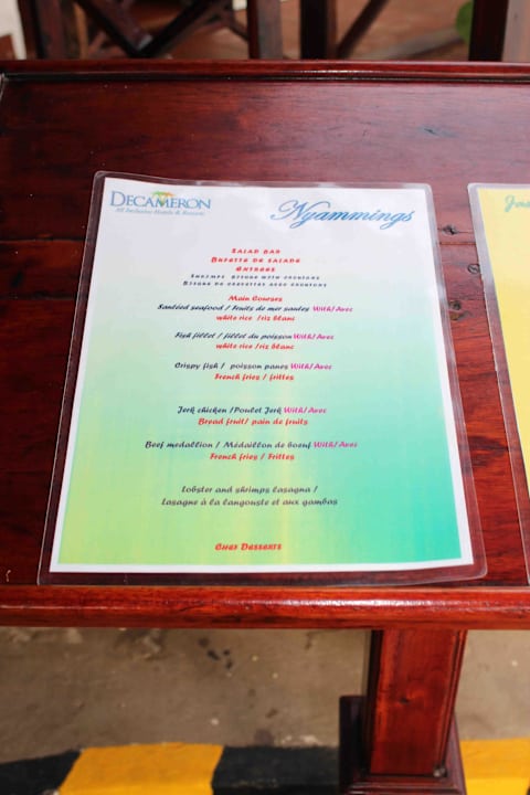 Speisekarte Seafoodrestaurant Grand Muthu Club Caribbean Runaway Bay