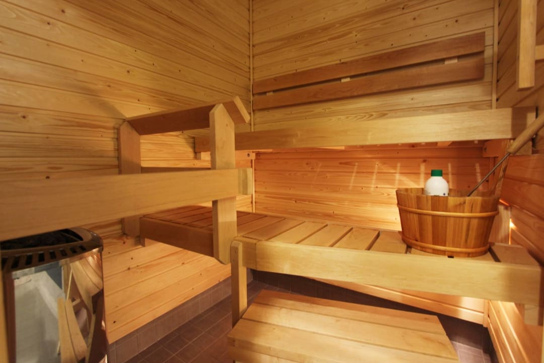 Bathroom with private sauna Apartments Rovaniemi