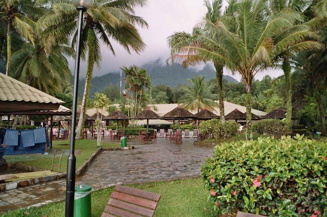 Gartenanlage mit Hauptgebäude im Hintergrund Damai Beach Resort