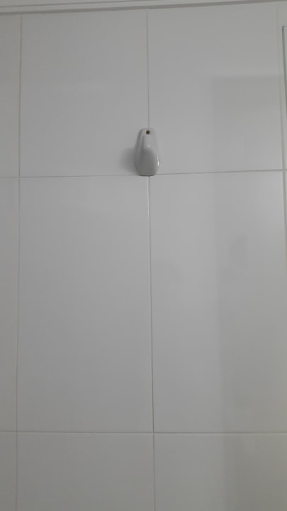 Das Bad mit nur einem Haken für Alle. Hotel Europalace