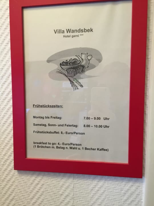 Preis Frühstück Hotel Villa Wandsbek