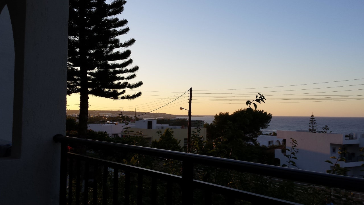 Blick vom Blick in der Dämmerung Hotel Dimitra
