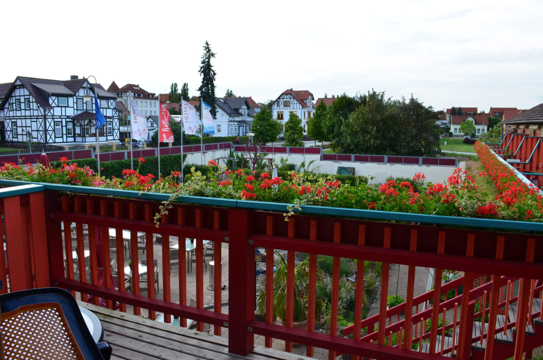 Blick vom Balkon Hotel Gut Voigtländer