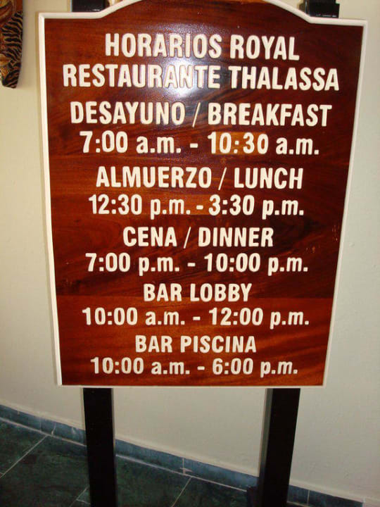 Öffnungszeiten Thalassa im Royal Catalonia Royal Bavaro - Adults only