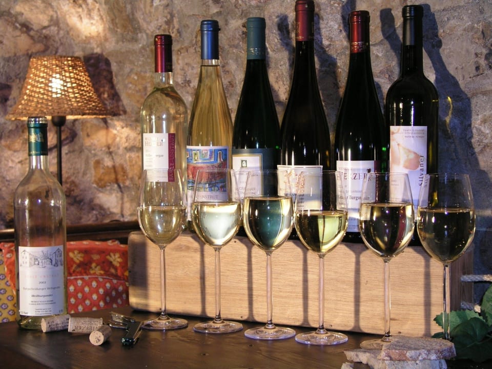 Die Weinprobe kann beginnen. Hotel Unstruttal