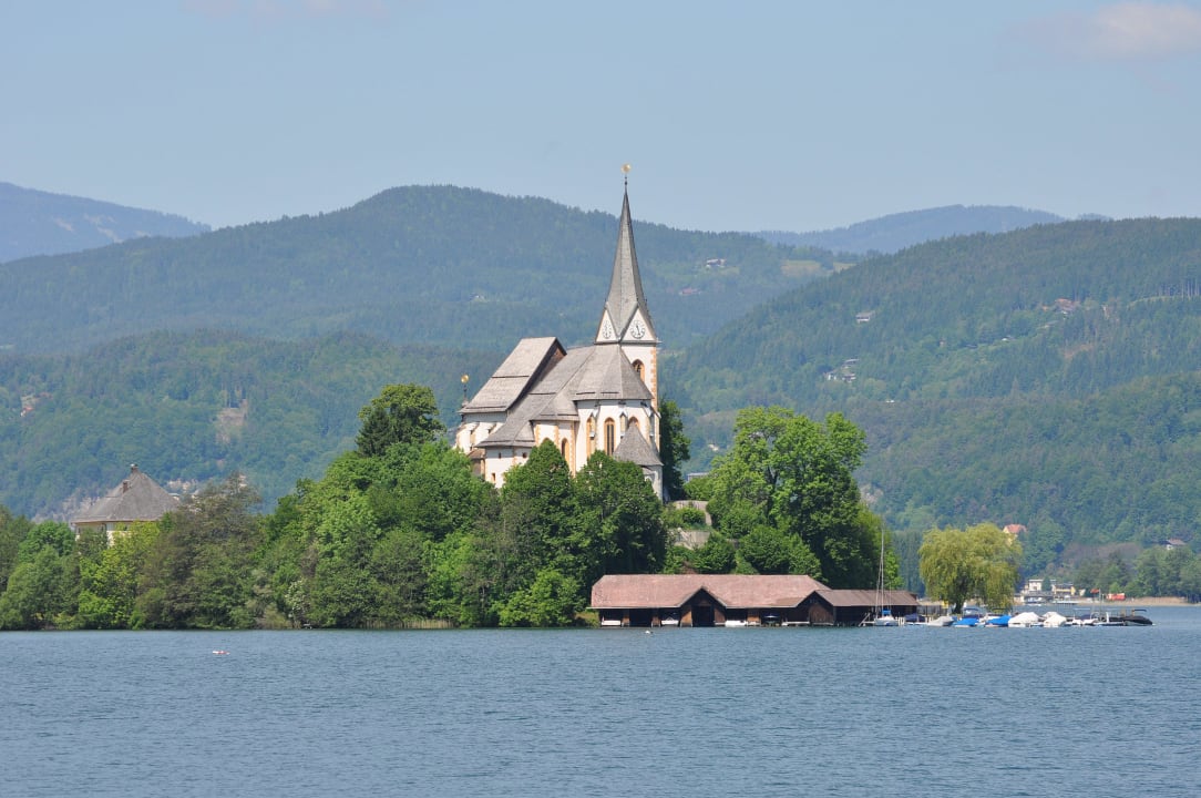 Blick auf Maria Wörth Pension Seevilla Annelies