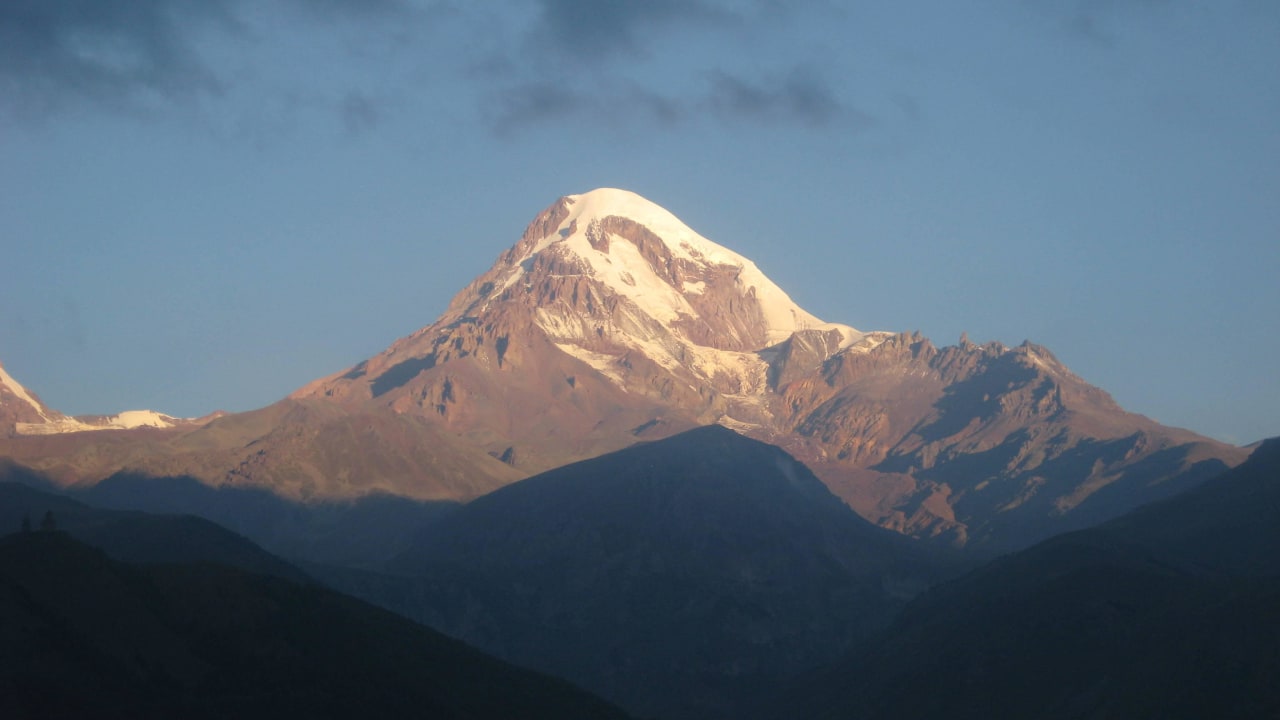 Morgenausblick von Balkon Hotel Kazbegi