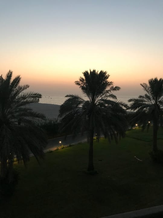 Blick vom Zimmer zum Strand Miramar Al Aqah Beach Resort