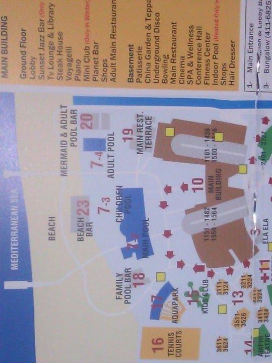 Teil 1 Lageplan Voyage Belek Golf & Spa