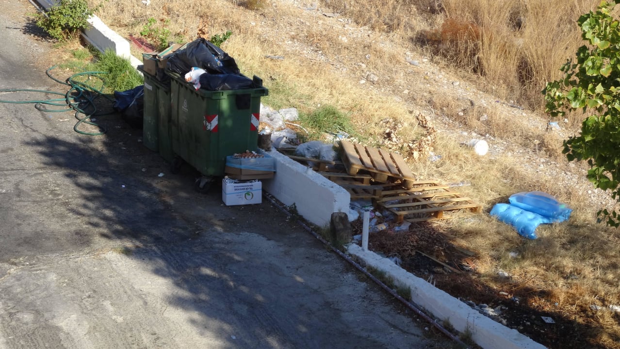Müllplatz am Lieferantenzugang Hotel Memphis Beach