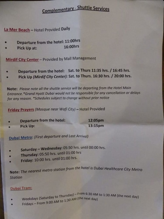 Sonstiges Grand Hyatt Dubai