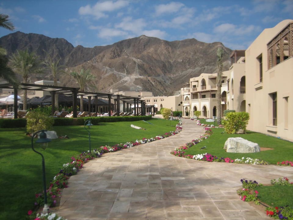 Blick zu den Bergen Miramar Al Aqah Beach Resort