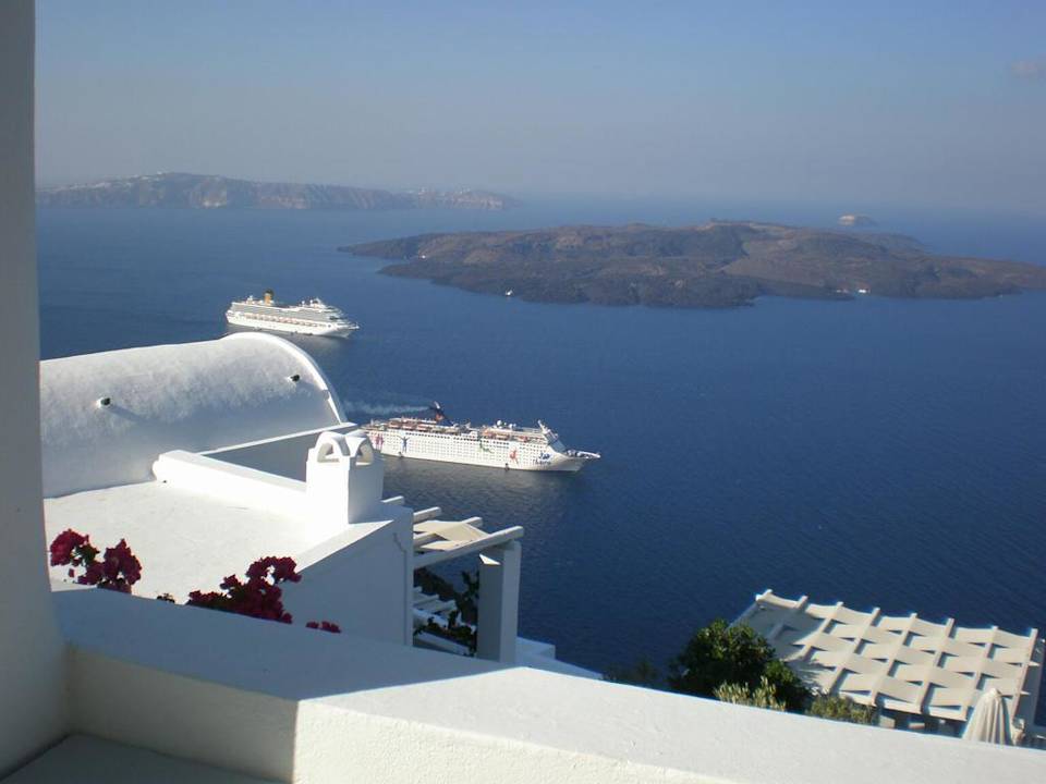 Ausblick von der Terrasse Hotel Agali Houses