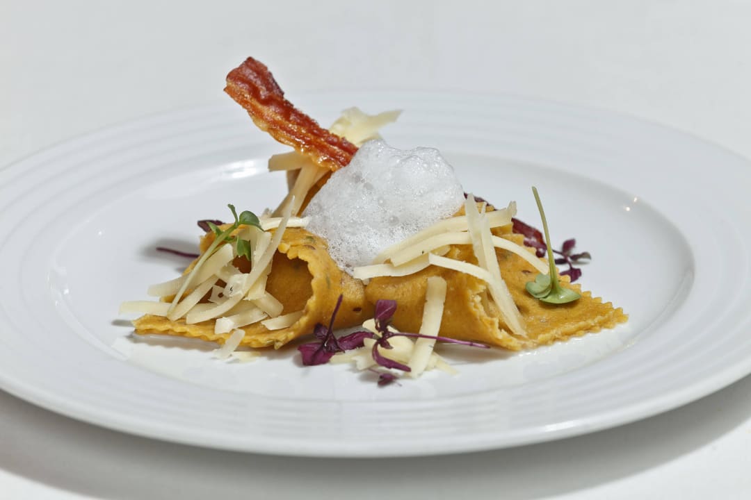 Hausgemachte Schüttelbrotravioli Vitalhotel Rainer