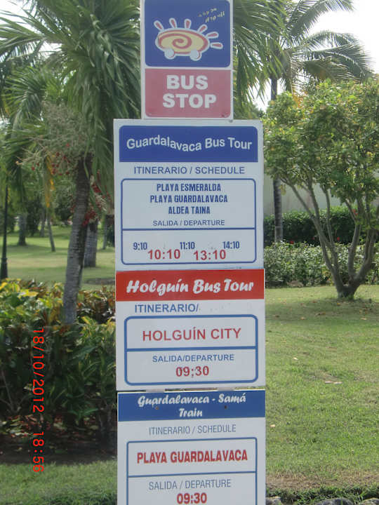 Timetable Bus und Bimmelbahn Hotel Playa Pesquero