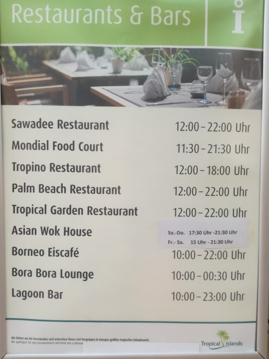 Restaurant Tropical Islands Resort