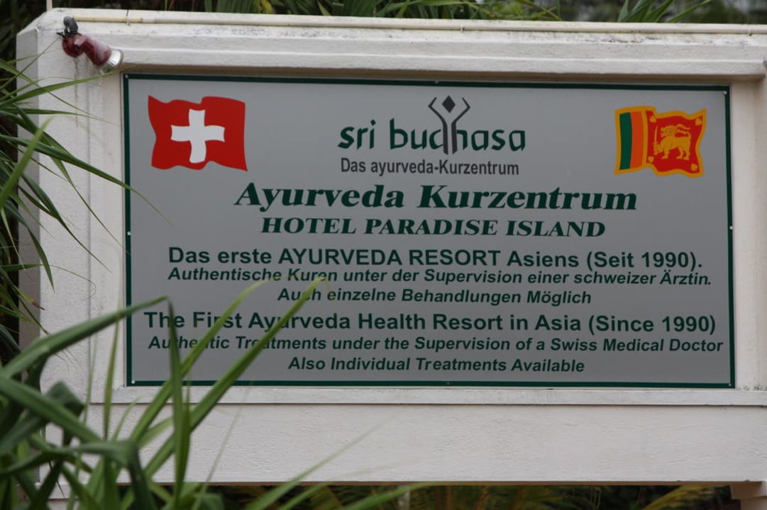 Informationstafel vom Strand Barberyn Sands Ayurveda Resort