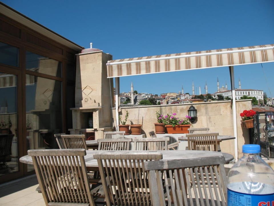 Die Terrasse - Blick auf Blaue Moschee Hotel Saruhan