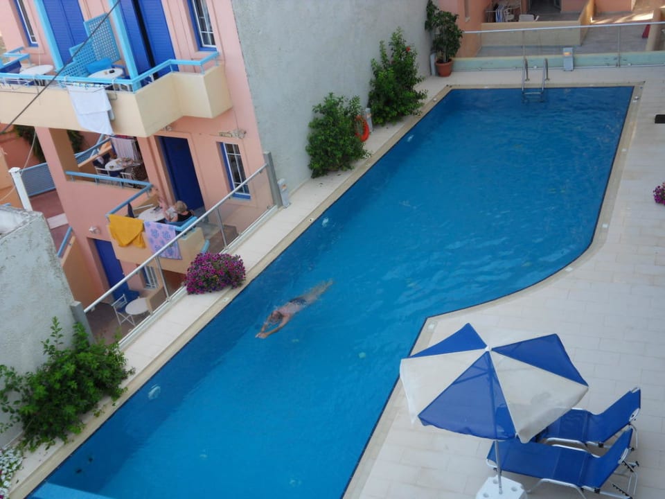 Der Hotelpool auf dem Dach der Rezeption  Hotel Corissia Princess