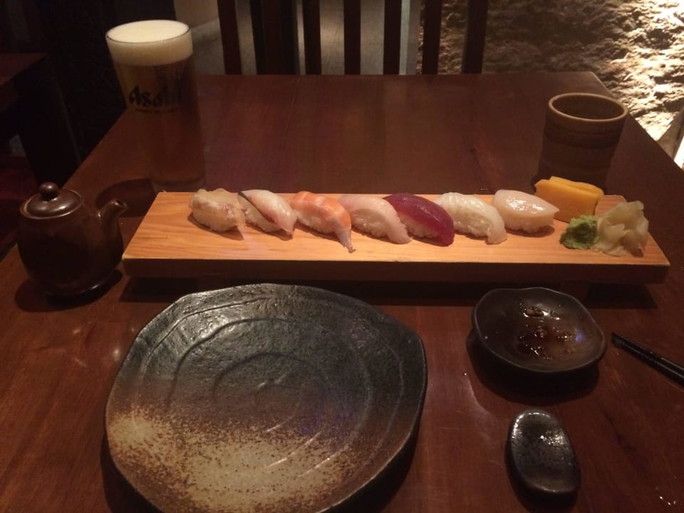 Sushi in the restaurant downstairs Eaton Hotel Hong Kong