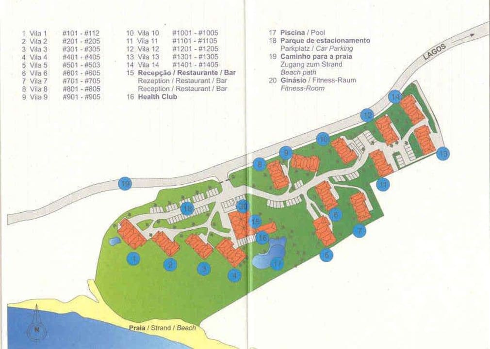 Schematische Darstellung der Hotelanlage Hotel Clube Porto Mos