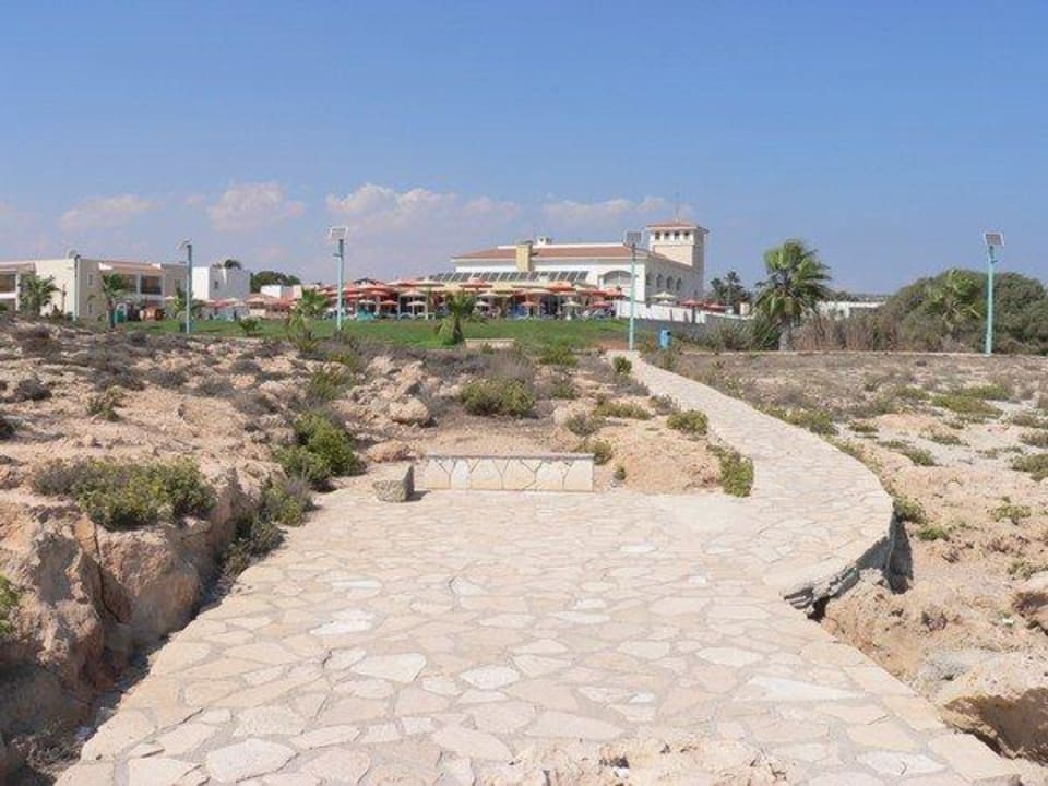 Blick zum Hotel Aktea Beach/Holiday Village