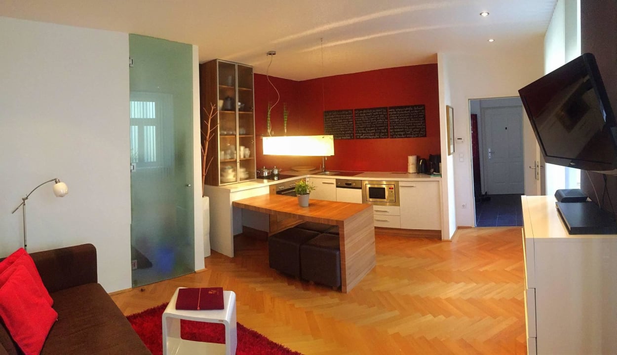 Wohnzimmer mit Küche Private Living Vienna - Zieglergasse