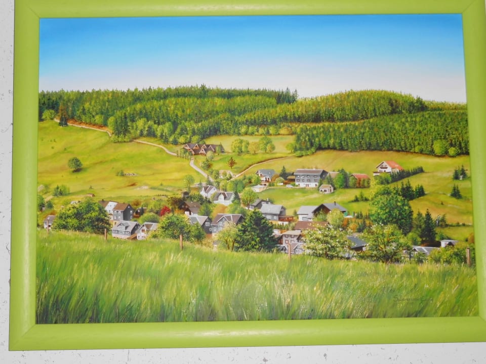 Piesau von oben, unser Ferienhaus direkt am Wald  Apartment Panoramablick