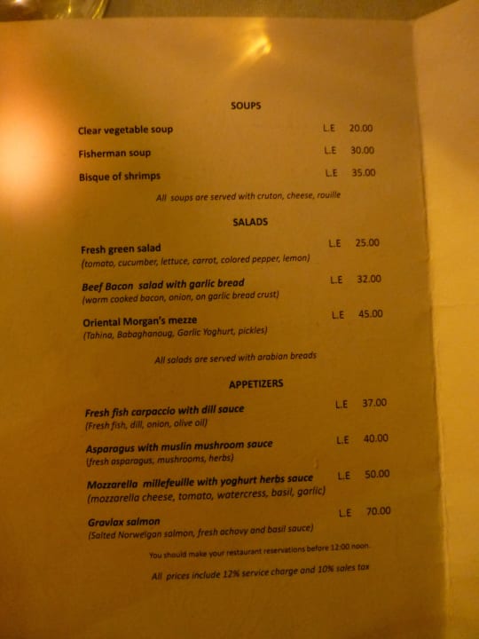 Fischrestaurant Morgan's Club Paradisio El Gouna, Red Sea