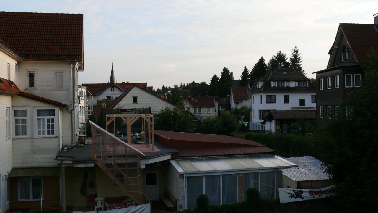 Blick aus dem Bad...nicht neu Hotel Altes Forsthaus