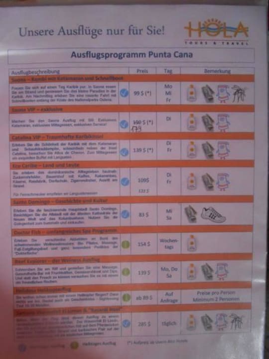 Ausflüge Preise Villas Bavaro Resort & Spa