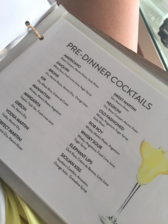 Cocktailkarte Diamonds Thudufushi