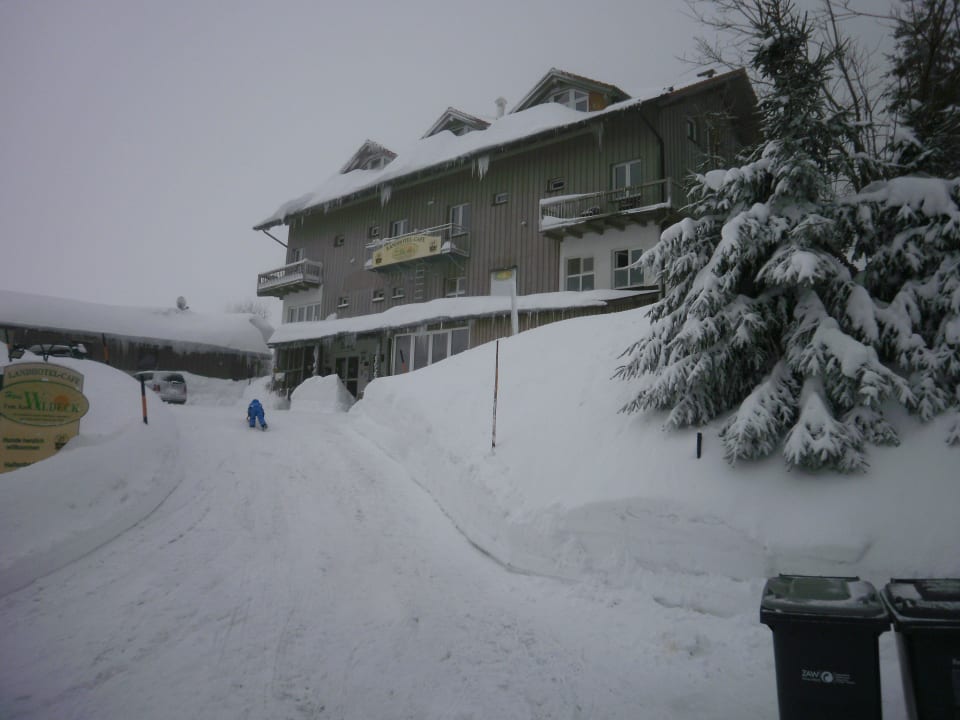 Blick auf das Hotel Hunderesort Waldeck