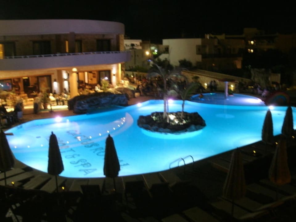 Pool von oben bei Nacht Cactus Royal
