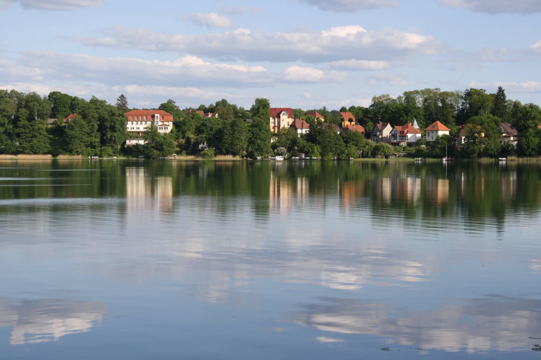 Blick vom Strand auf den Schemützelsee  Hotel Johst am See Bollersdorf