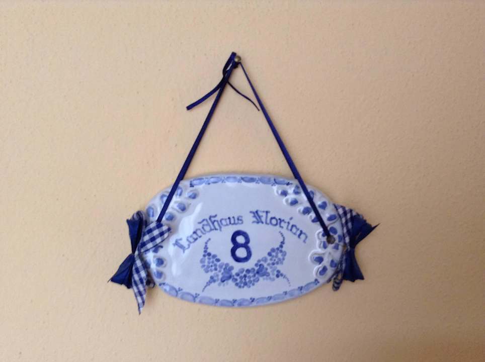 Türschild unseres Zimmers Landhaus Florian