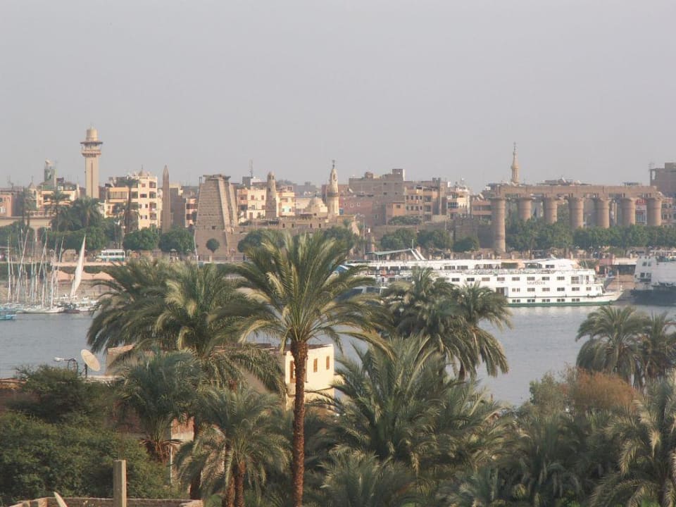 Blick von der Dachterrasse auf Luxor Hotel El Fayrouz