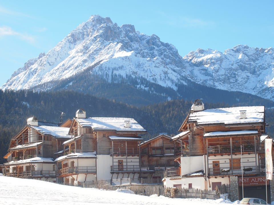 Anlage von der Piste aus gesehen Post Alpina - Family Mountain Chalets