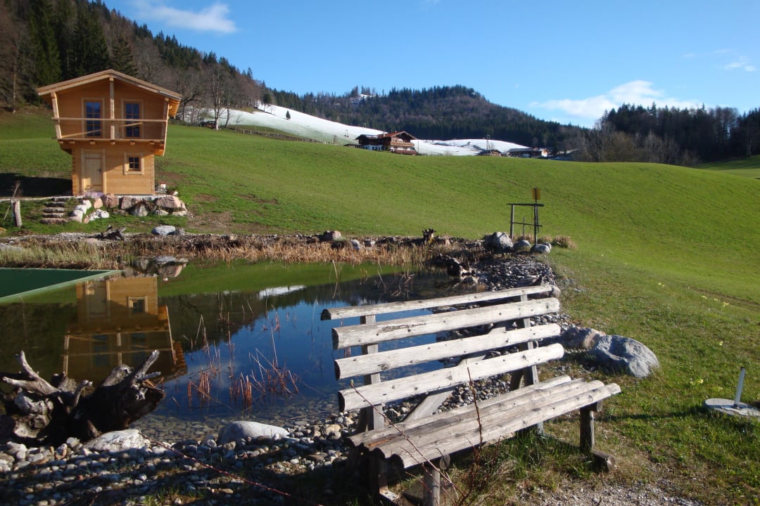 Naturschwimmteich mit Sauna Alpenpension Ettlerlehen