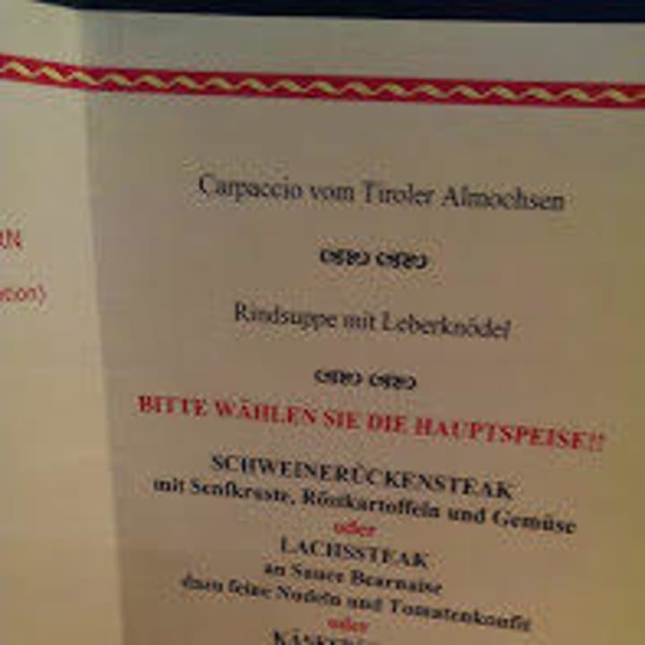 Auswahl zum Abendmenü Hotel Tramserhof