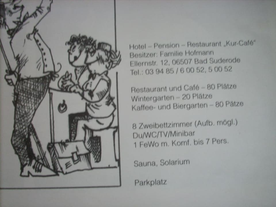 Werbung für das Kur-Café Hotel Kehrwieder am Kur-Cafe