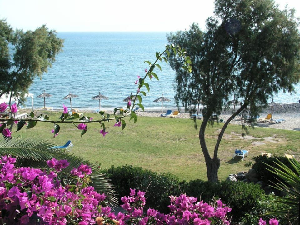 Blick vom Frühstücksraum auf den Hotelstrand TUI BLUE Oceanis Beach and Spa Resort