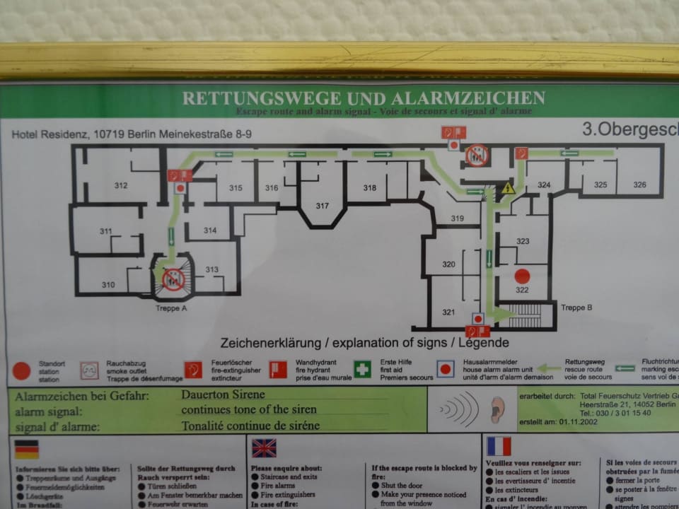 Lageplan 3. Etage Henri Hotel Berlin Kurfürstendamm